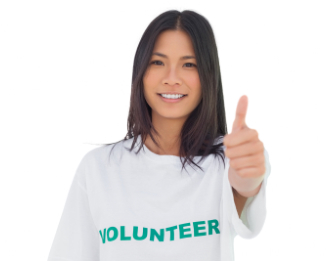 volunteer smiling